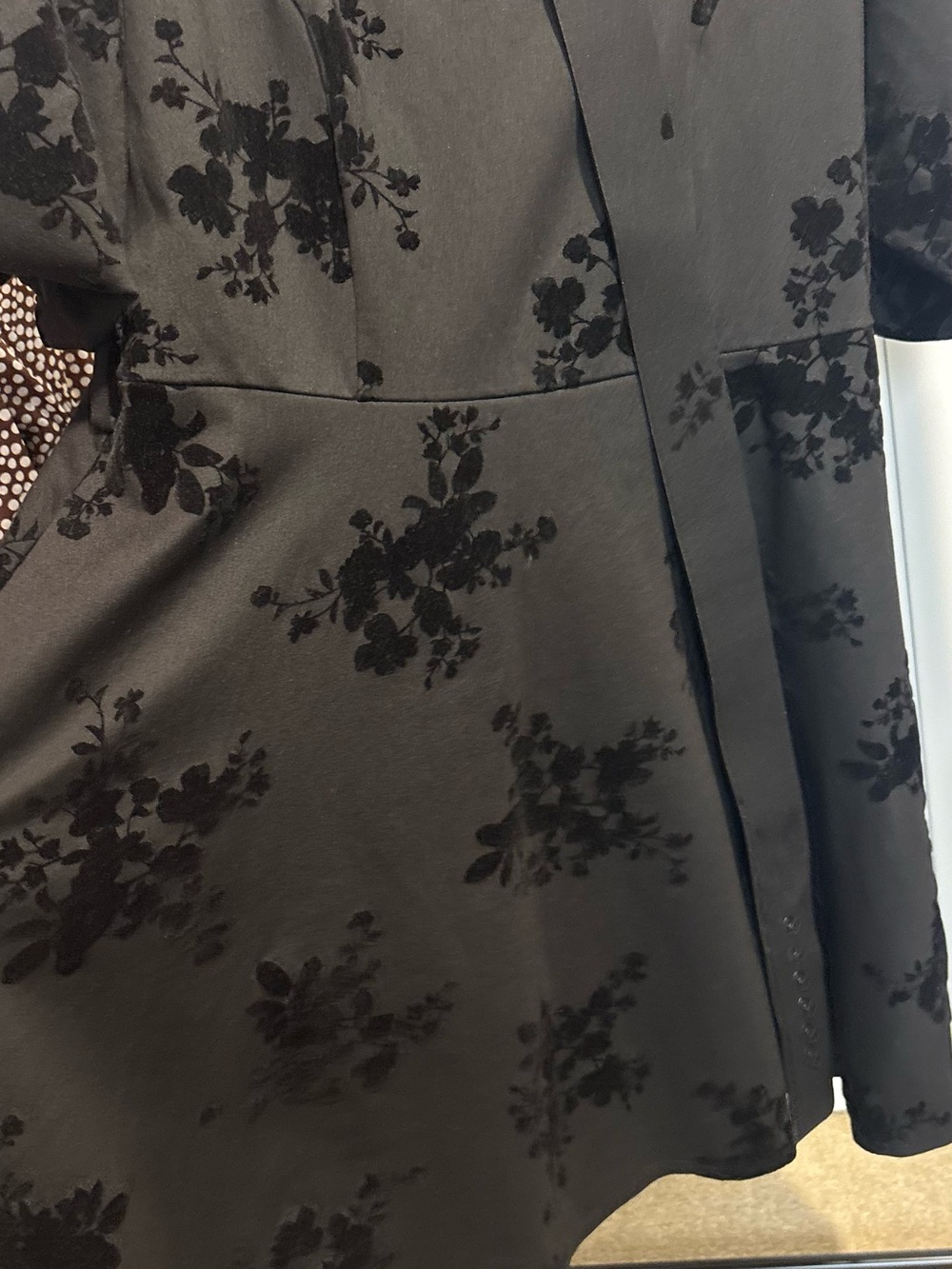 City Chic Black Flocked Floral Midi Dress - Picture 6 of 10